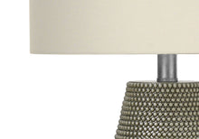 Load image into Gallery viewer, 24" Round Table Lamp With Ivory Drum Shade - Gray
