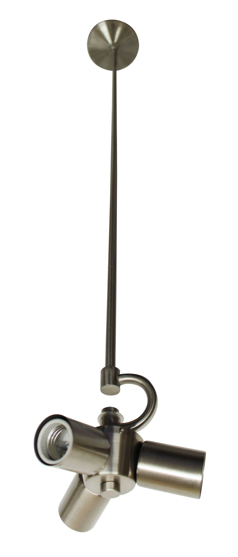 Bulb Three Light Metal Chandelier - Nickel