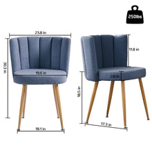 Load image into Gallery viewer, Modern Dining Chair (Set of 2) With Iron Tube Wood Color Legs, Shorthair Cushions And Comfortable Backrest, Suitable For Dining Room, Living Room, Cafe, Simple Structure
