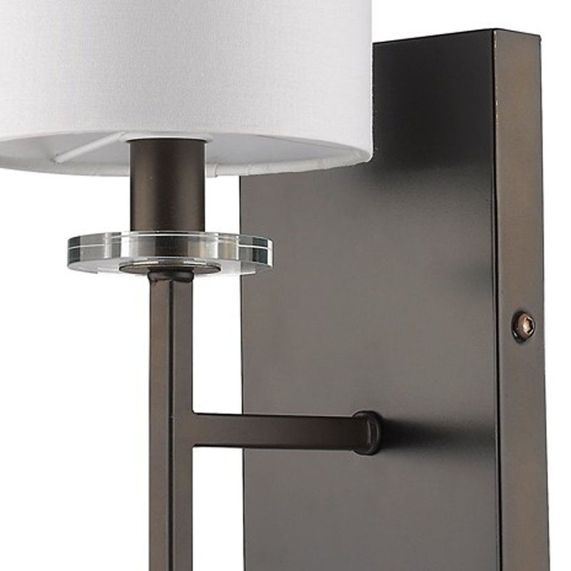 Minimalist Wall Sconce With Fabric Shade - Bronze