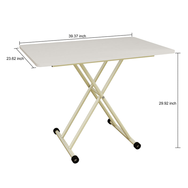 Adjustable Standing Table, Indoor & Outdoor Use, Portable With Adjustable Height - Off White / White