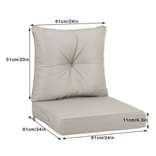 Load image into Gallery viewer, Outdoor Deep Seat Cushions For Patio Furniture Waterproof Set - Beige
