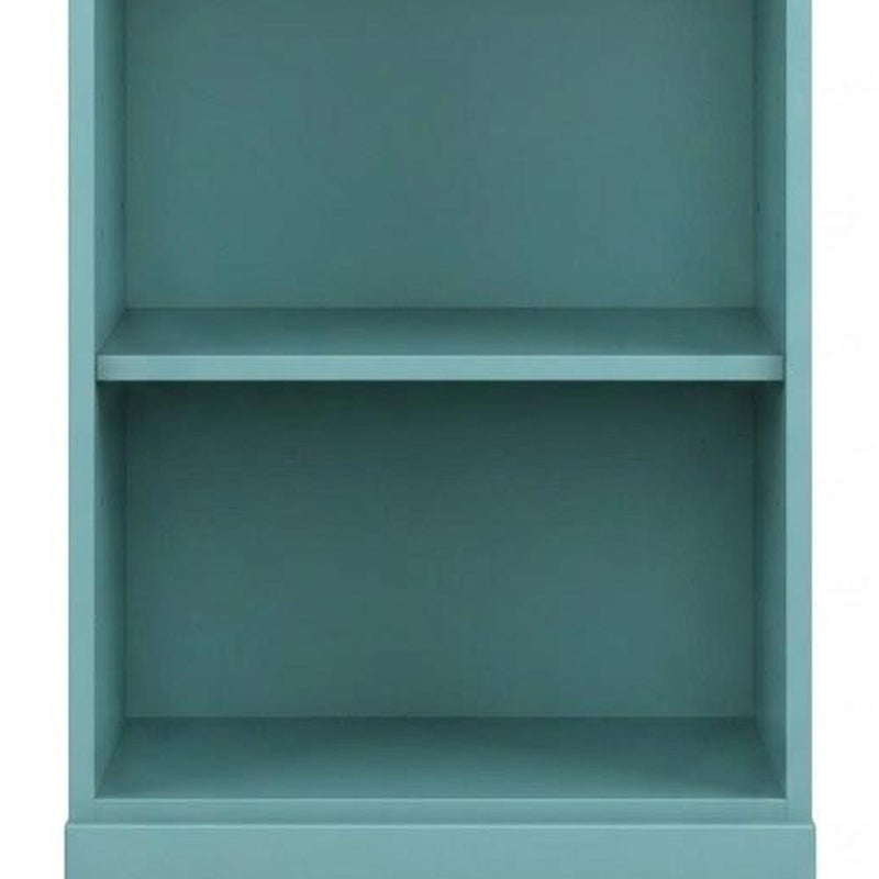 Solid Wood Adjustable Three Tier Library Bookcase - Aqua