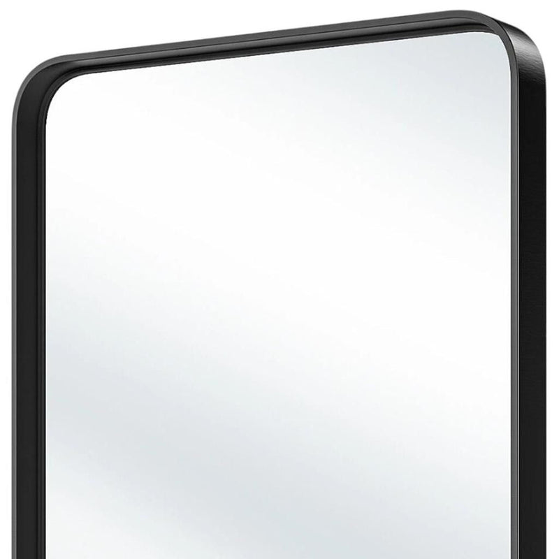 30" Metal Floating Framed Bathroom Vanity Mirror - Black