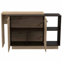 Load image into Gallery viewer, 59" Kitchen Island With Storage - Natural / Black
