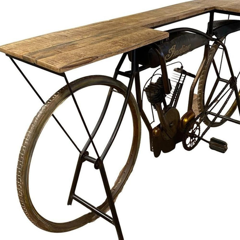 Solid Wood And Iron Rolling Kitchen Cart - Silver