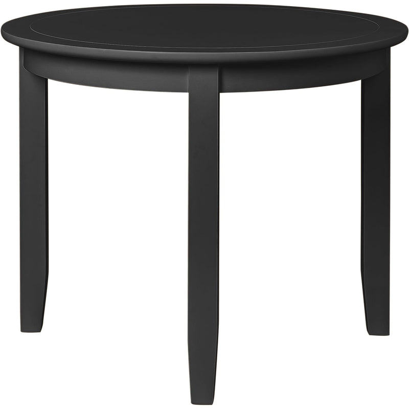 39" Solid Wood Round Top Dining Room Table - Black