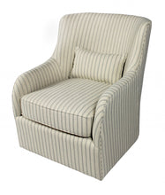 Load image into Gallery viewer, Polyester Blend Striped Swivel Lounge Chair - Natural

