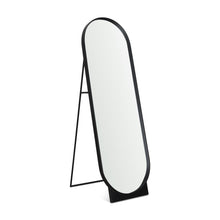 Load image into Gallery viewer, 67" Metal Oval Freestanding Tilting Geometric Framed Standing Mirror - Black
