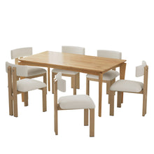 Load image into Gallery viewer, 7 Piece Dining Set With Upholstered Armless Chairs And Table
