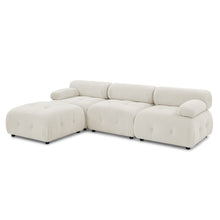 Load image into Gallery viewer, Modular Sectional Sofa, Button Tufted Designed and DIY Combination,L Shaped Couch with Reversible Ottoman, Beige Velvet
