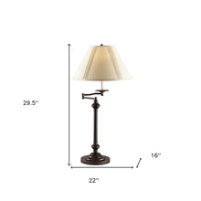 Load image into Gallery viewer, Metal Candlestick Table Lamp With Off-White Empire Shade - Antiqued Bronze
