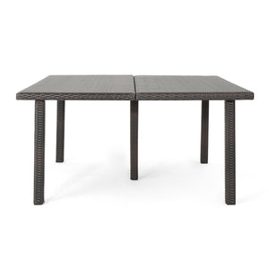 Outdoor Square Rattan Wicker Dining Table - Brown