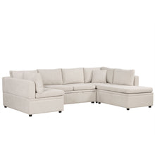 Load image into Gallery viewer, Oversized Sectional Sofa U-Shaped Sofa Couch Pull-Out Sofa Bed With Two Throw Pillows For Living Room
