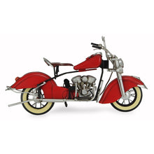 Load image into Gallery viewer, Hand Painted Model Motorcycle Tabletop Sculpture - Red / Silver

