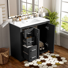 Load image into Gallery viewer, Bathroom Vanity With Sink Combo, Storage Cabinet, Freestanding Set With 3 Drawers &amp; Soft Closing Doors

