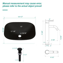 Load image into Gallery viewer, Artistic Tempered Glass Vessel Sink With Faucet And Pop Up Drain - Matte Black

