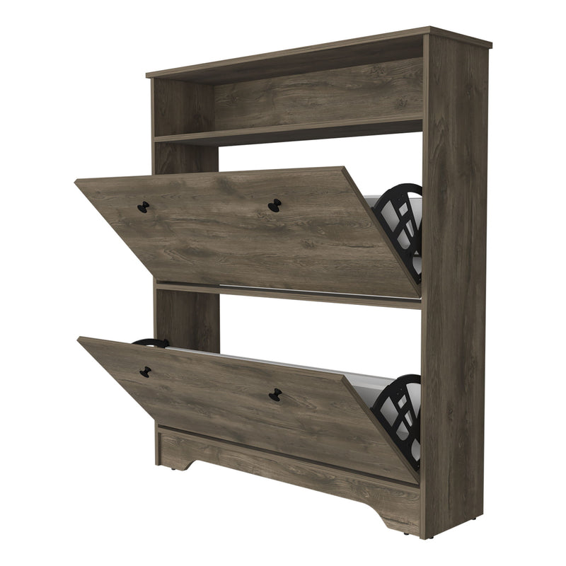 Twelve Pair Shoe Rack - Dark Brown