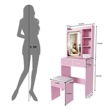 Load image into Gallery viewer, Small Makeup Vanity Desk With Adjustable LED Lights
