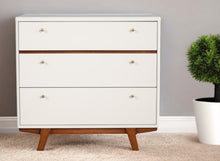 Load image into Gallery viewer, Solid Wood Three Drawer Chest - Brown / White

