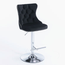 Load image into Gallery viewer, Swivel Barstools Adjusatble Seat Height From 25-33", Modern Upholstered Base Bar Stools With Backs Comfortable Tufted For Home Pub And Kitchen Island (Set of 2)
