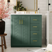 Load image into Gallery viewer, Retro Style Bathroom Vanity With 3 Drawers &amp; Soft-Closing Doors
