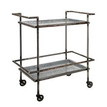 Load image into Gallery viewer, Percy Galvanized Metal Bar Cart - Gray
