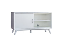 Load image into Gallery viewer, Mahogany Solids &amp; Okoume Veneer Cabinet_Enclosed Storage TV Stand - White
