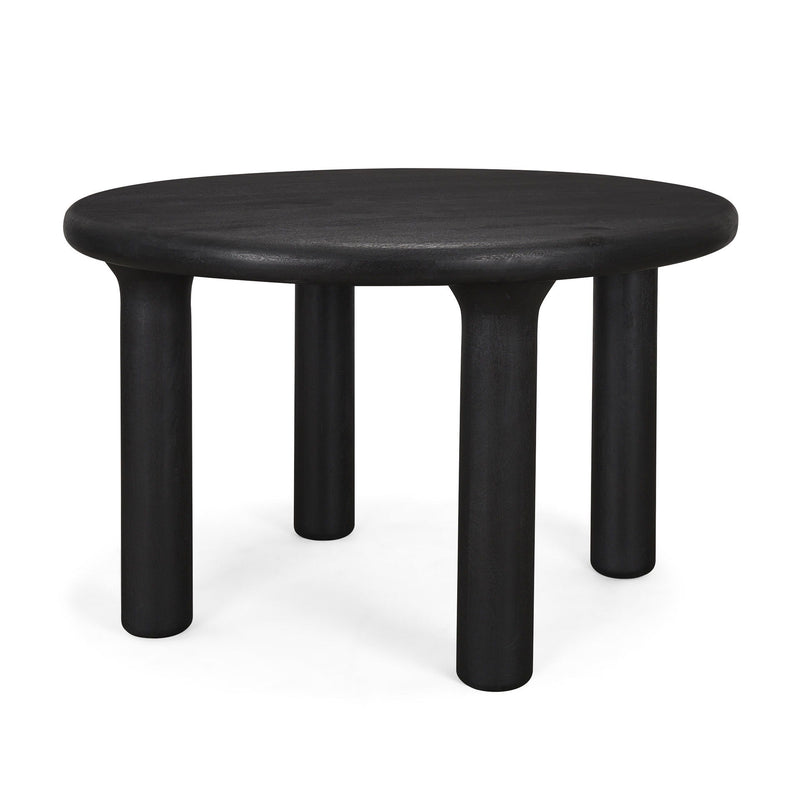 Solid Wood Round Top Dining Table (727892) - Black