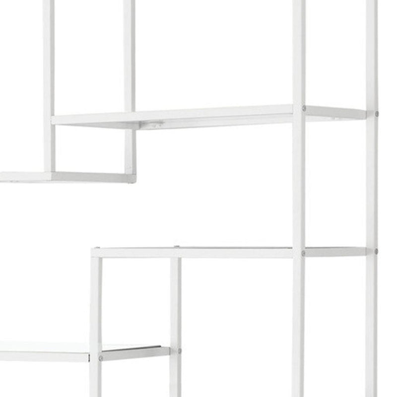 Nine Tier Etagere Bookcase - White / Clear