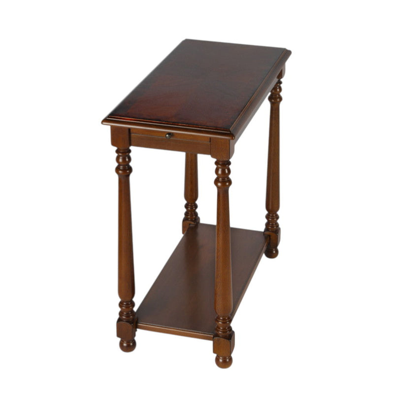 24" x 12" x 24.3" End Table With Shelf - Dark Brown