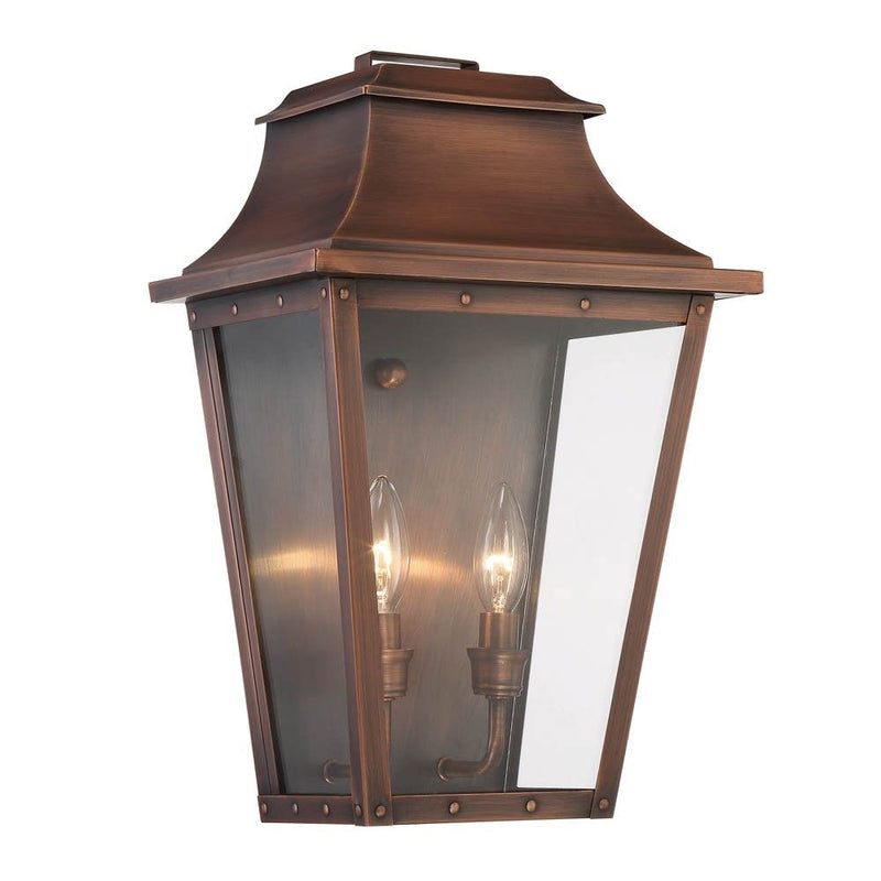 Coventry 2-Light Patina Pocket Wall Light - Cooper