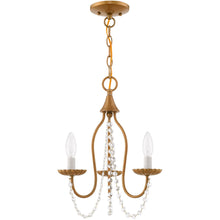 Load image into Gallery viewer, Three Light Dimmable Chandelier With Shades - Antiqued Gold
