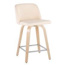Load image into Gallery viewer, Toriano - Contemporary Fixed Height Counter Stool With Swivel With Square Footrest (Set of 2)
