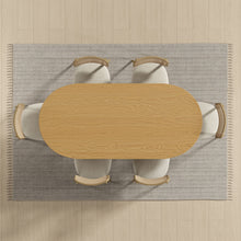 Load image into Gallery viewer, 67" Solid Wood Mirrored Double Pedestal Base Oval Dining Table - Natural
