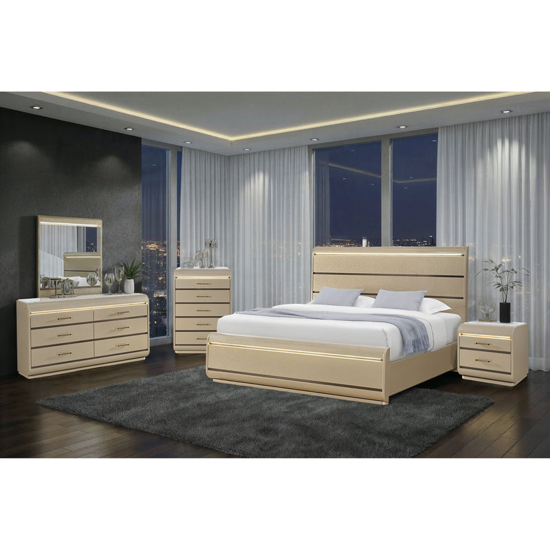 Gigi - Mirror With LED Lights, Large Scale Design For Dressers - Gold