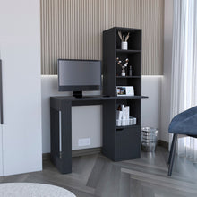 Load image into Gallery viewer, Writing Desk With Bookcase And Cabinet - Black
