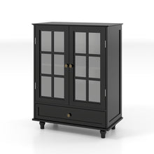 Load image into Gallery viewer, Minimalist Buffet Cabinet With Double Glass Doors And Drawer
