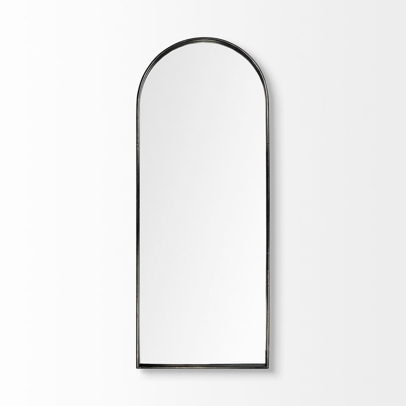Arch Full Length Hanging Metal Mirror - Black