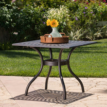 Load image into Gallery viewer, Enchantia - Outdoor Square Dining Table With Weave Tabletop And Flared Legs - Copper
