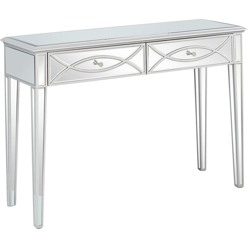 Glass Mirror Console Table - Silver