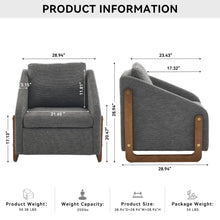 Load image into Gallery viewer, Modern Upholstered Armchair With Wooden Side Frame
