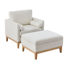 Load image into Gallery viewer, Oversized 360 Degree Swivel Barrel Accent Chair And Ottoman Set With Storage

