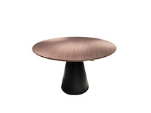 Load image into Gallery viewer, 48" Wood And Metal Pedestal Base Round Top Dining Table - Brown
