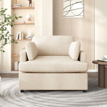 Load image into Gallery viewer, Oversized Accent Chair Comfortable Armrest Cushions, Versatile Neutral Style, Elegant Design, Durable Frame
