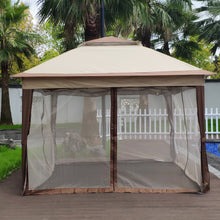 Load image into Gallery viewer, Outdoor 11x 11Ft Pop Up Gazebo Canopy With Removable Zipper Netting,2-Tier Soft Top Event Tent,Suitable For Patio Backyard Garden Camping Area,Coffee
