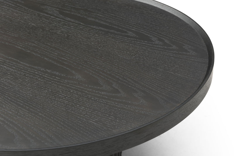 Wood Round Pedestal End Table - Dark Gray