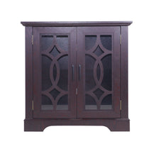 Load image into Gallery viewer, Modern Sideboard With Tempered Glass Doors - Ox Blood Red
