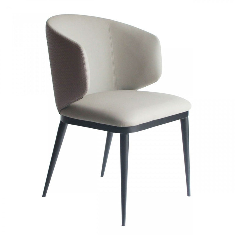 Upholstered Faux Leather Wing Back Dining Arm Chair - Beige