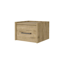 Load image into Gallery viewer, 10" One Drawer Faux Wood Floating Nightstand - Light Brown
